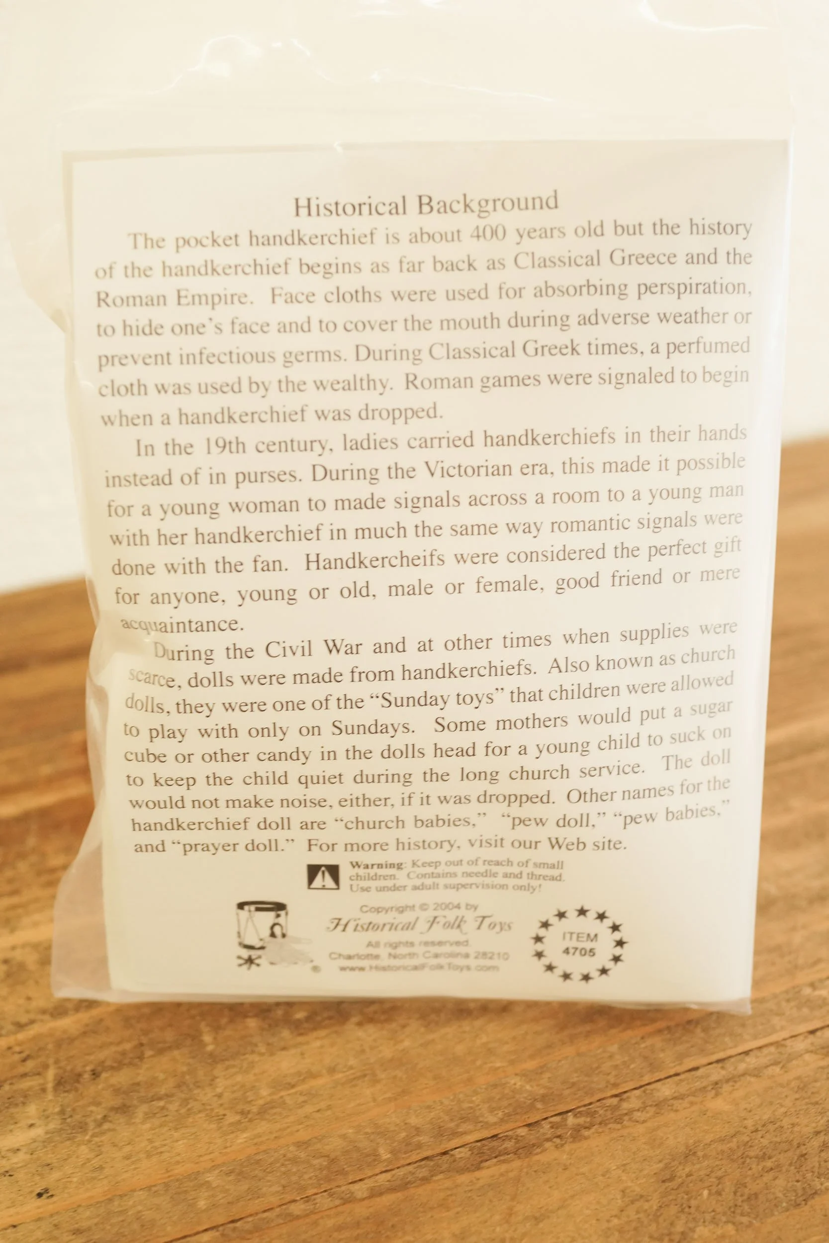 Handkerchief Doll Kit — Ingalls Homestead